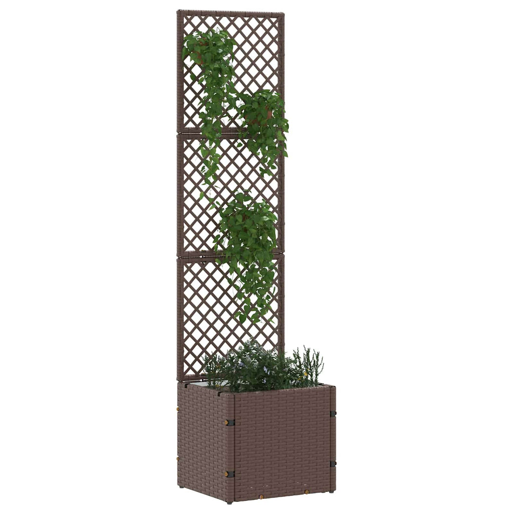 vidaXL Garten-Spalier-Pflanzer Braun 35 x 30 x 135 cm Metall
