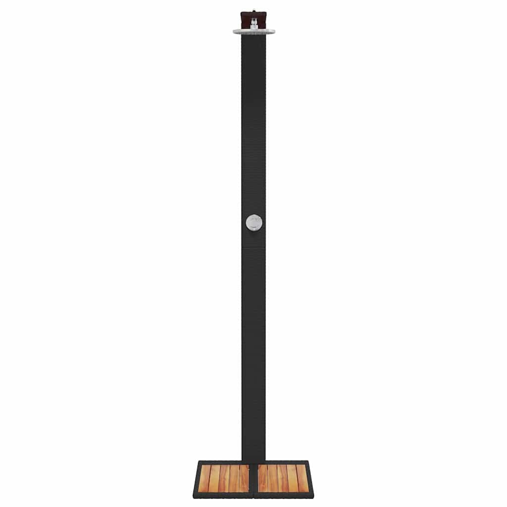 vidaXL Gartendusche Schwarz 50x55x224 cm Poly Rattan und Akazienholz
