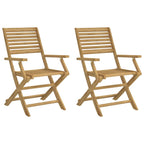 vidaXL Gartenstühle 2 Stk. Klappbar 54,5x61,5x86,5cm Massivholz Akazie
