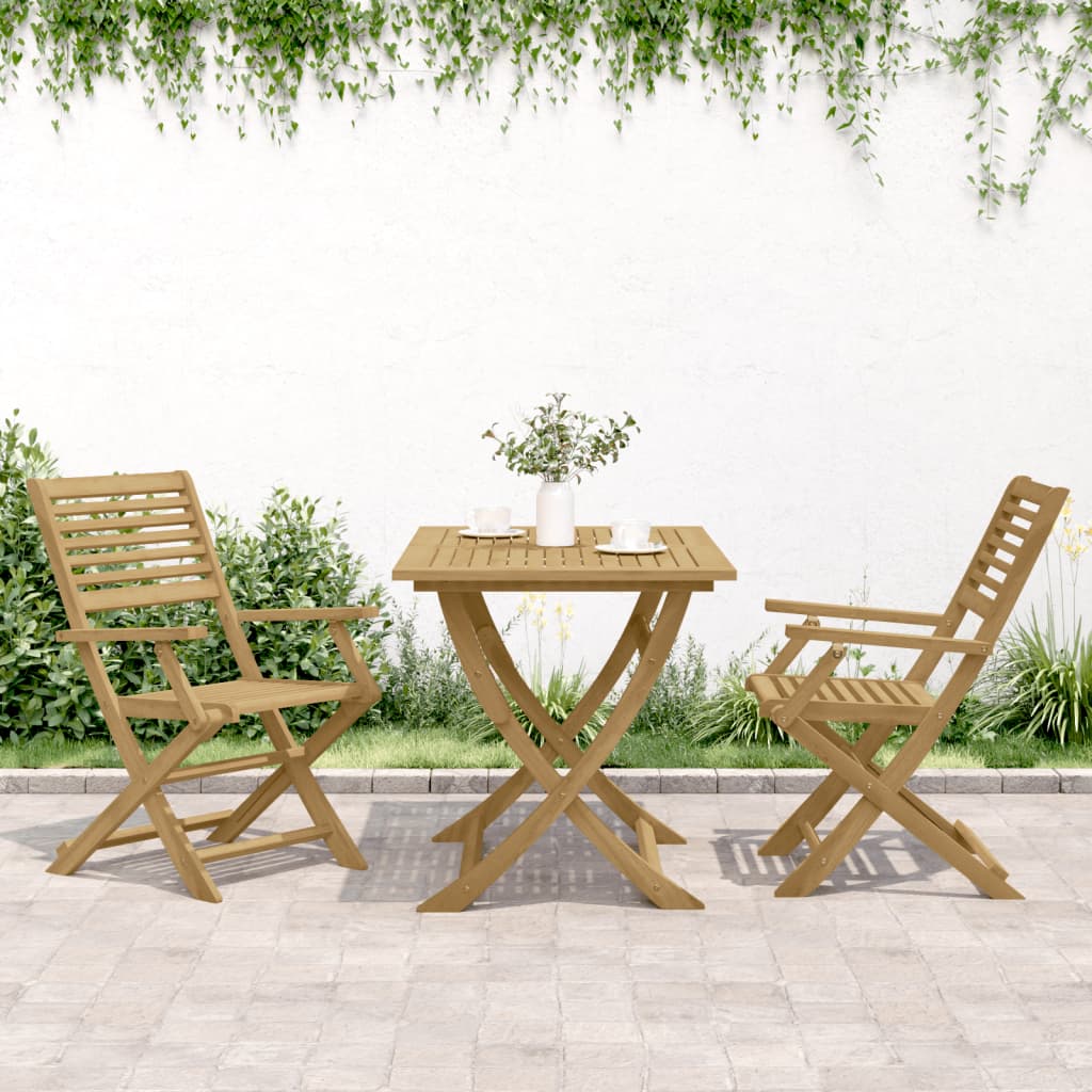 vidaXL Gartenstühle 2 Stk. Klappbar 54,5x61,5x86,5cm Massivholz Akazie