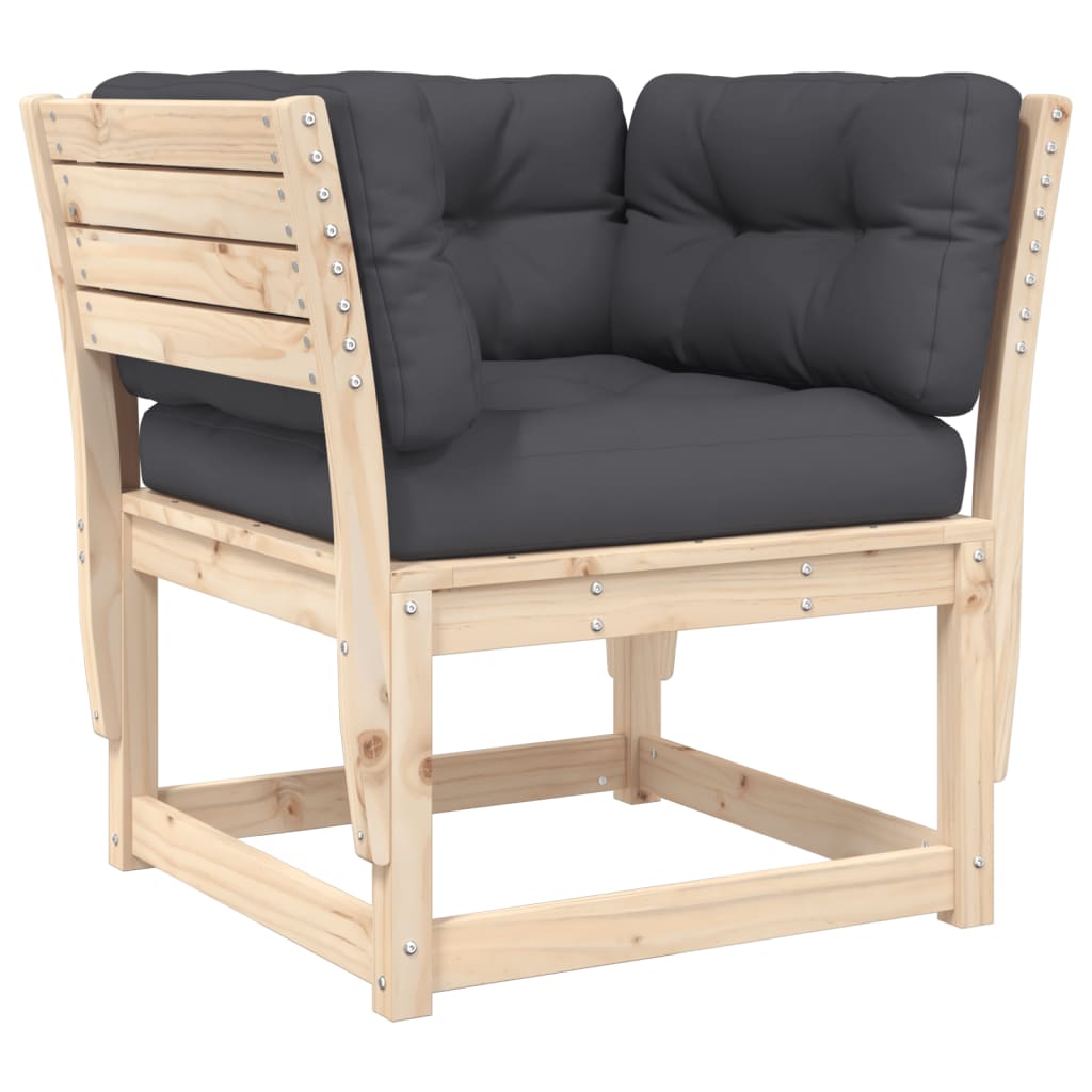 vidaXL Gartensofa mit Armlehnen und Kissen Massivholz Kiefer