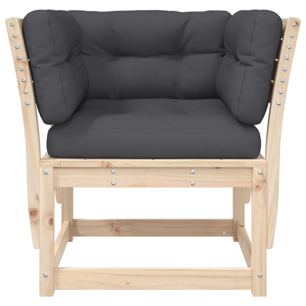 vidaXL Gartensofa mit Armlehnen und Kissen Massivholz Kiefer