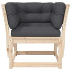 vidaXL Gartensofa mit Armlehnen und Kissen Massivholz Kiefer