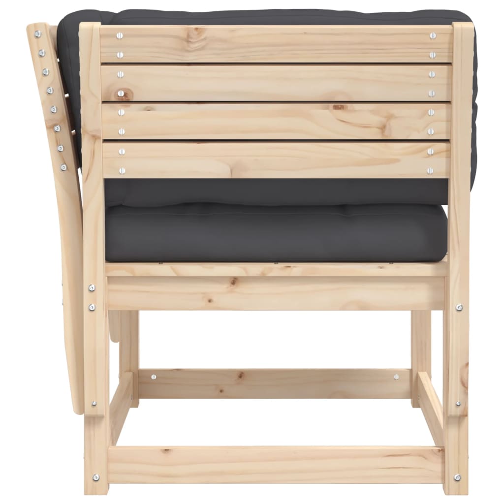 vidaXL Gartensofa mit Armlehnen und Kissen Massivholz Kiefer
