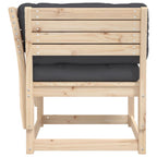 vidaXL Gartensofa mit Armlehnen und Kissen Massivholz Kiefer