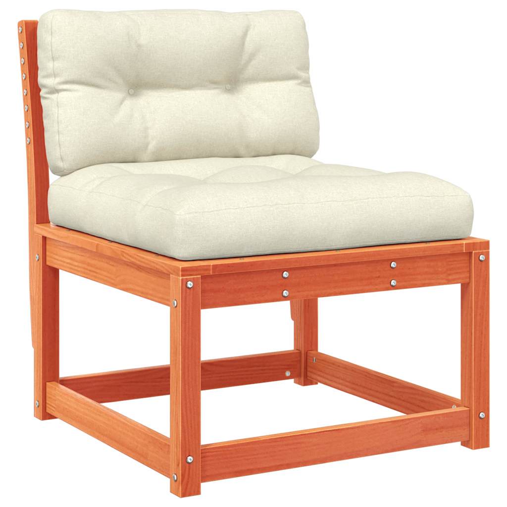 vidaXL Gartensofas mit Kissen 2 Stk. Wachsbraun Massivholz Kiefer