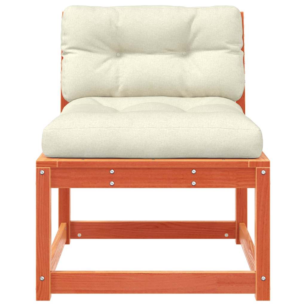 vidaXL Gartensofas mit Kissen 2 Stk. Wachsbraun Massivholz Kiefer