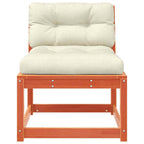 vidaXL Gartensofas mit Kissen 2 Stk. Wachsbraun Massivholz Kiefer