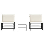 vidaXL Modulare Sonnenliegen 2 Stk. mit Tisch Schwarz Poly Rattan