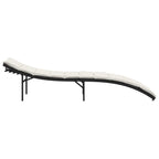 vidaXL Sonnenliege mit Kissen Schwarz 55x199x50 cm Poly Rattan