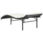 vidaXL Sonnenliege mit Kissen Schwarz 55x199x50 cm Poly Rattan