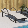 vidaXL Sonnenliege mit Auflage Grau Poly Rattan