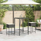 vidaXL Garten-Barhocker mit Kissen 2 Stk. Schwarz Poly Rattan