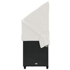 vidaXL Sonnenliege mit Dach und Kissen Schwarz Poly Rattan