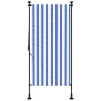 vidaXL Außenrollo Blau und Weiß 100x270 cm Stoff und Stahl