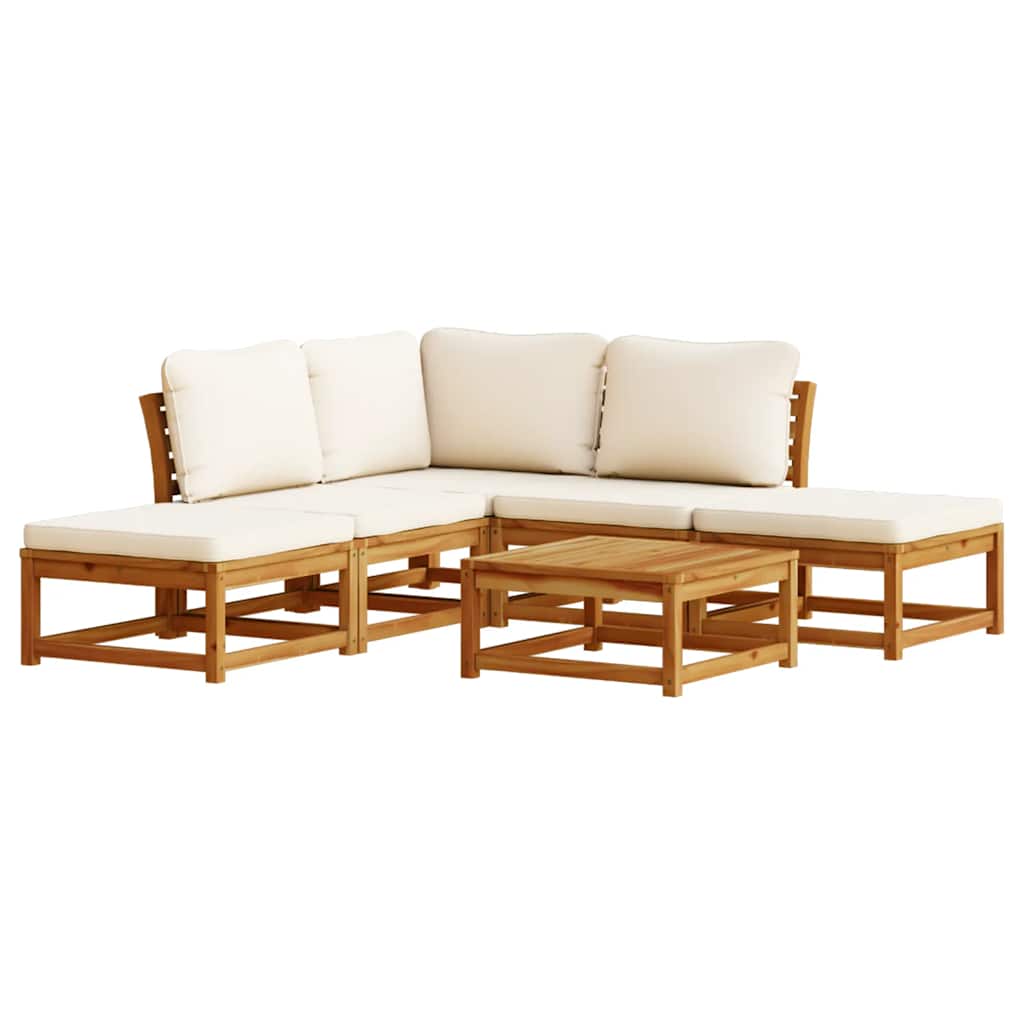 vidaXL 6-tlg. Garten-Lounge-Set mit Kissen Massivholz Akazie