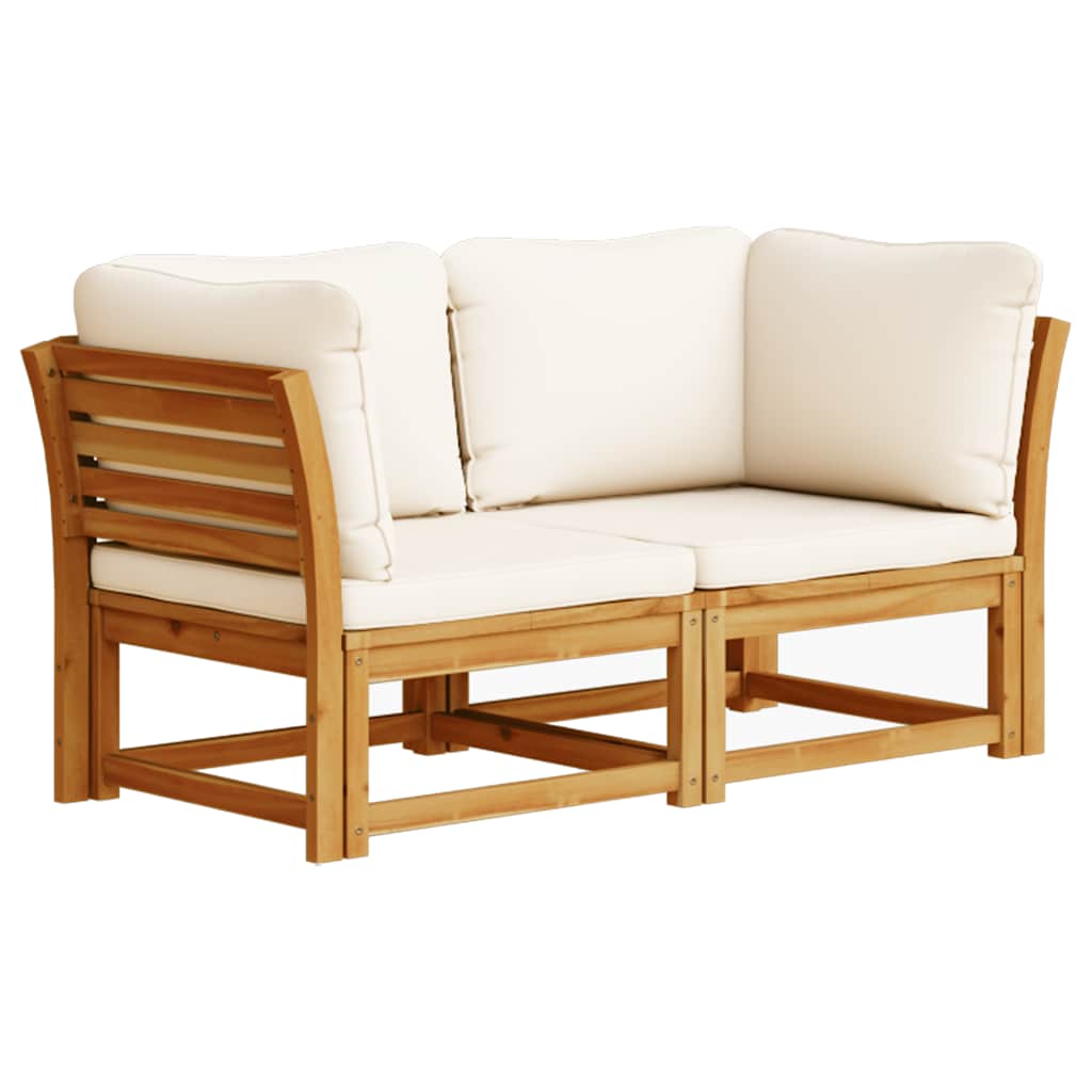 vidaXL Gartensofa mit Kissen 2-Sitzer Massivholz Akazie