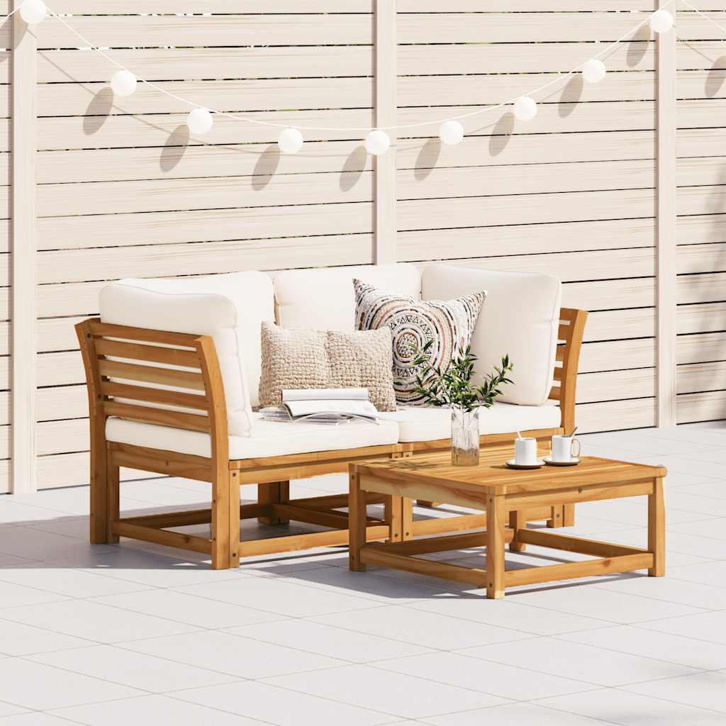 vidaXL Gartensofa mit Kissen 2-Sitzer Massivholz Akazie