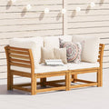 vidaXL Gartensofa mit Kissen 2-Sitzer Massivholz Akazie