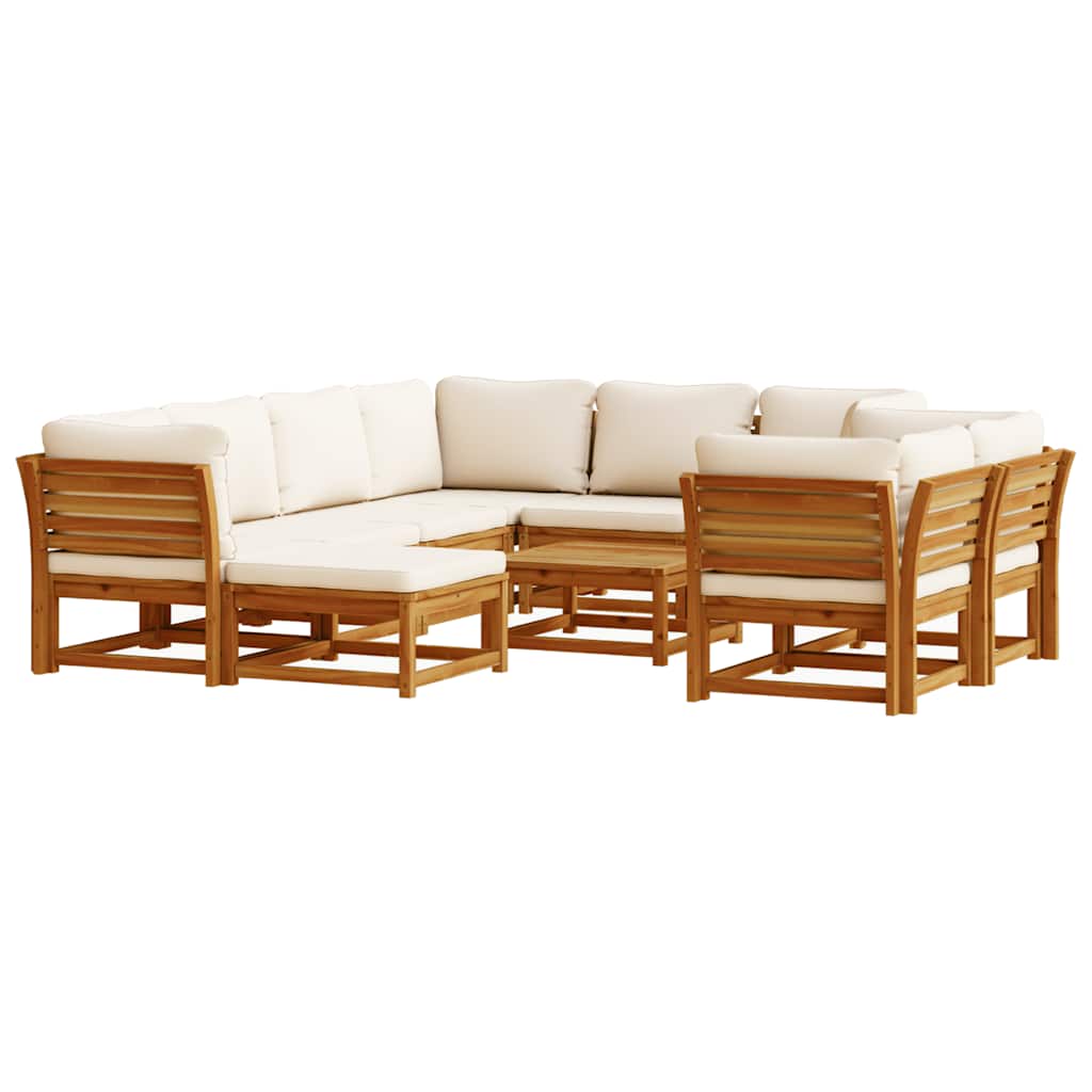 vidaXL 10-tlg. Garten-Lounge-Set mit Kissen Massivholz Akazie
