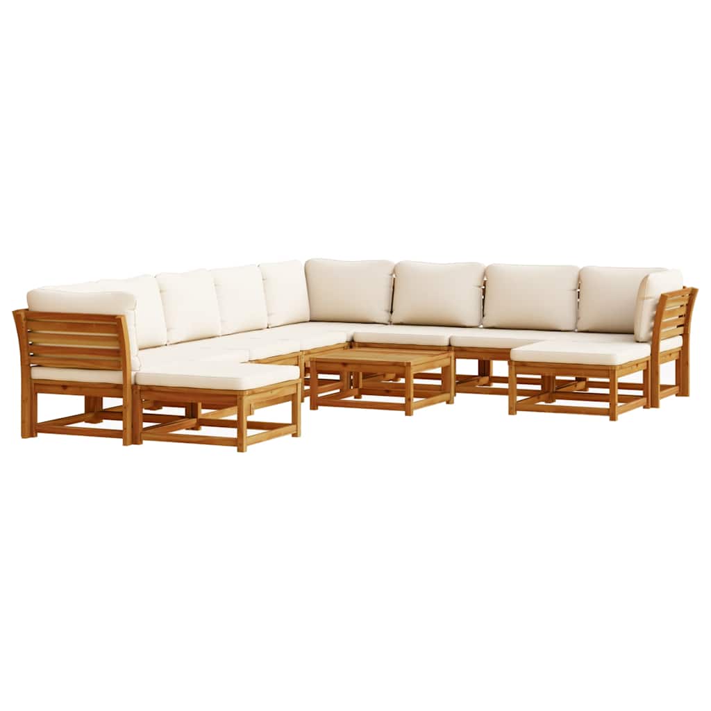 vidaXL 11-tlg. Garten-Lounge-Set mit Kissen Massivholz Akazie
