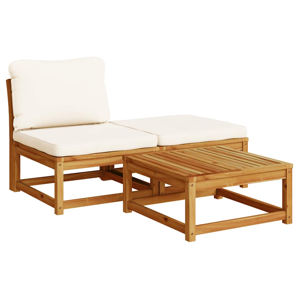 vidaXL 7-tlg. Garten-Lounge-Set mit Kissen Massivholz Akazie