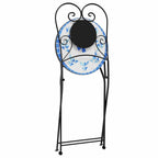 vidaXL Mosaik-Bistro-Set Blau und Weiß Eisen und Keramik