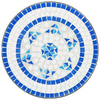 vidaXL Mosaik-Bistro-Set Blau und Weiß Eisen und Keramik