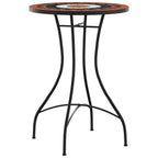 vidaXL Mosaik-Bistro-Set Terrakottarot und Weiß Eisen und Keramik