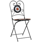 vidaXL Mosaik-Bistro-Set Terrakottarot und Weiß Eisen und Keramik