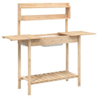 vidaXL Pflanztisch mit Waschbecken 147,5x44x139,5 cm Massivholz Tanne