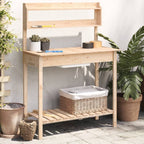 vidaXL Pflanztisch mit Waschbecken 147,5x44x139,5 cm Massivholz Tanne