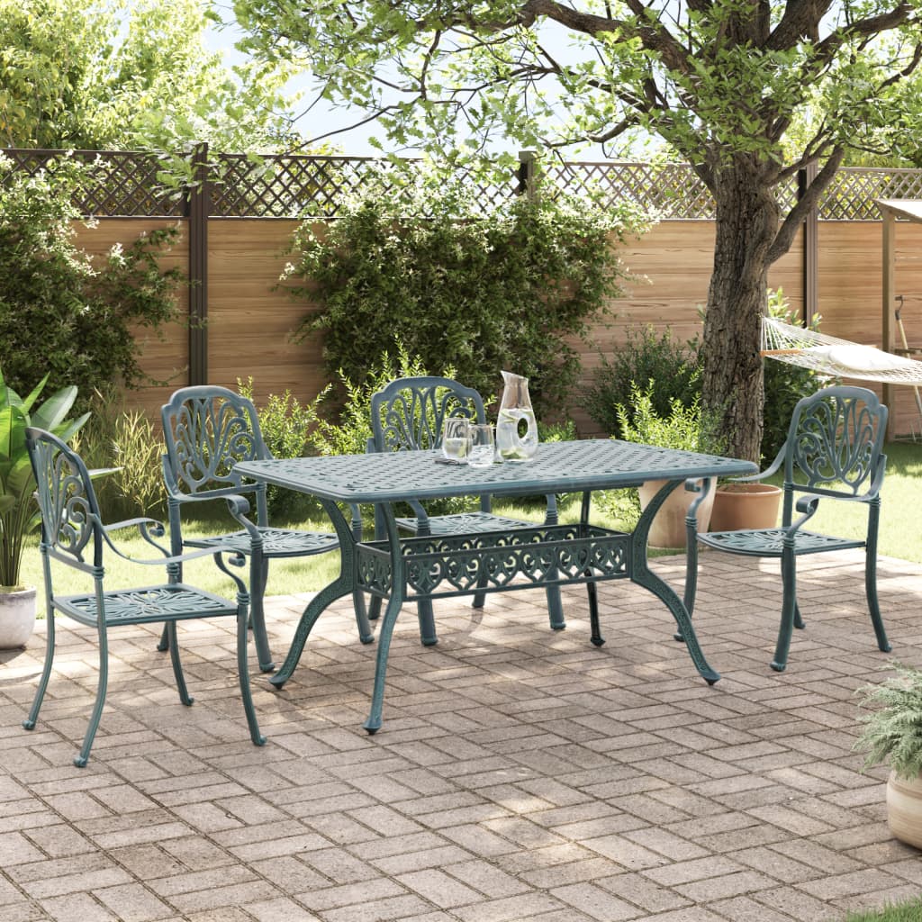 vidaXL 5-tlg. Garten-Essgruppe Schwarz Aluminiumguss