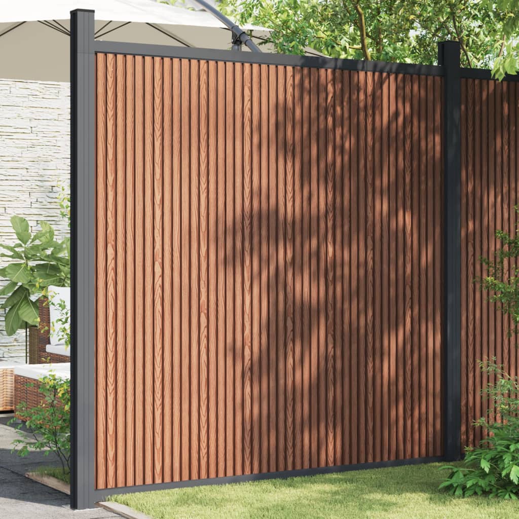 vidaXL Zaunelement mit 2 Pfosten Braun 180x186 cm WPC