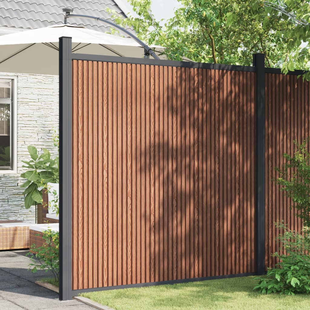 vidaXL Zaunelement mit 2 Pfosten Braun 180x186 cm WPC