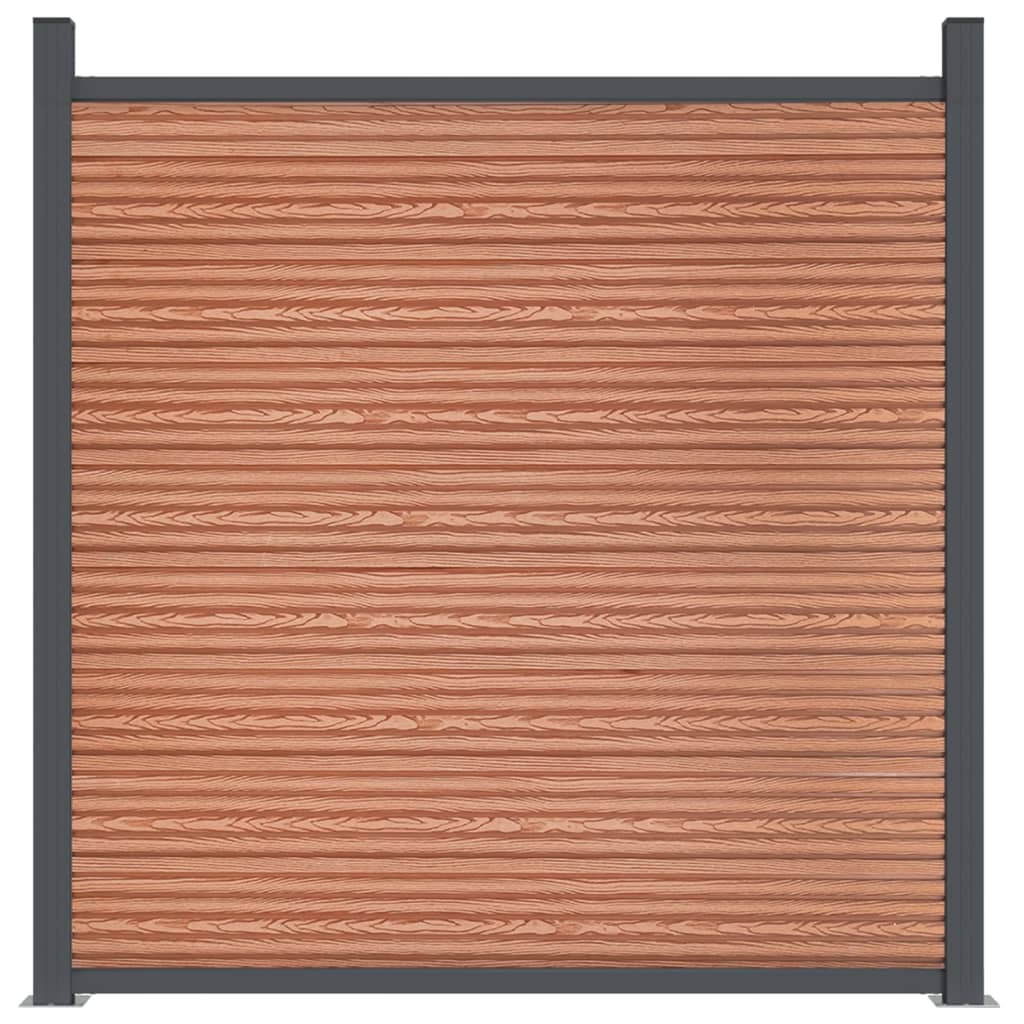 vidaXL Zaunelement mit 2 Pfosten Braun 180x186 cm WPC
