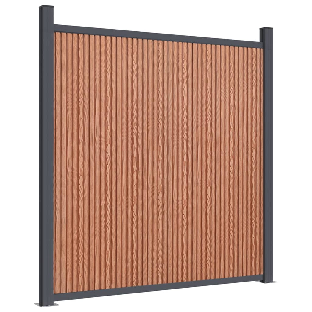 vidaXL Zaunelement mit 2 Pfosten Braun 180x186 cm WPC