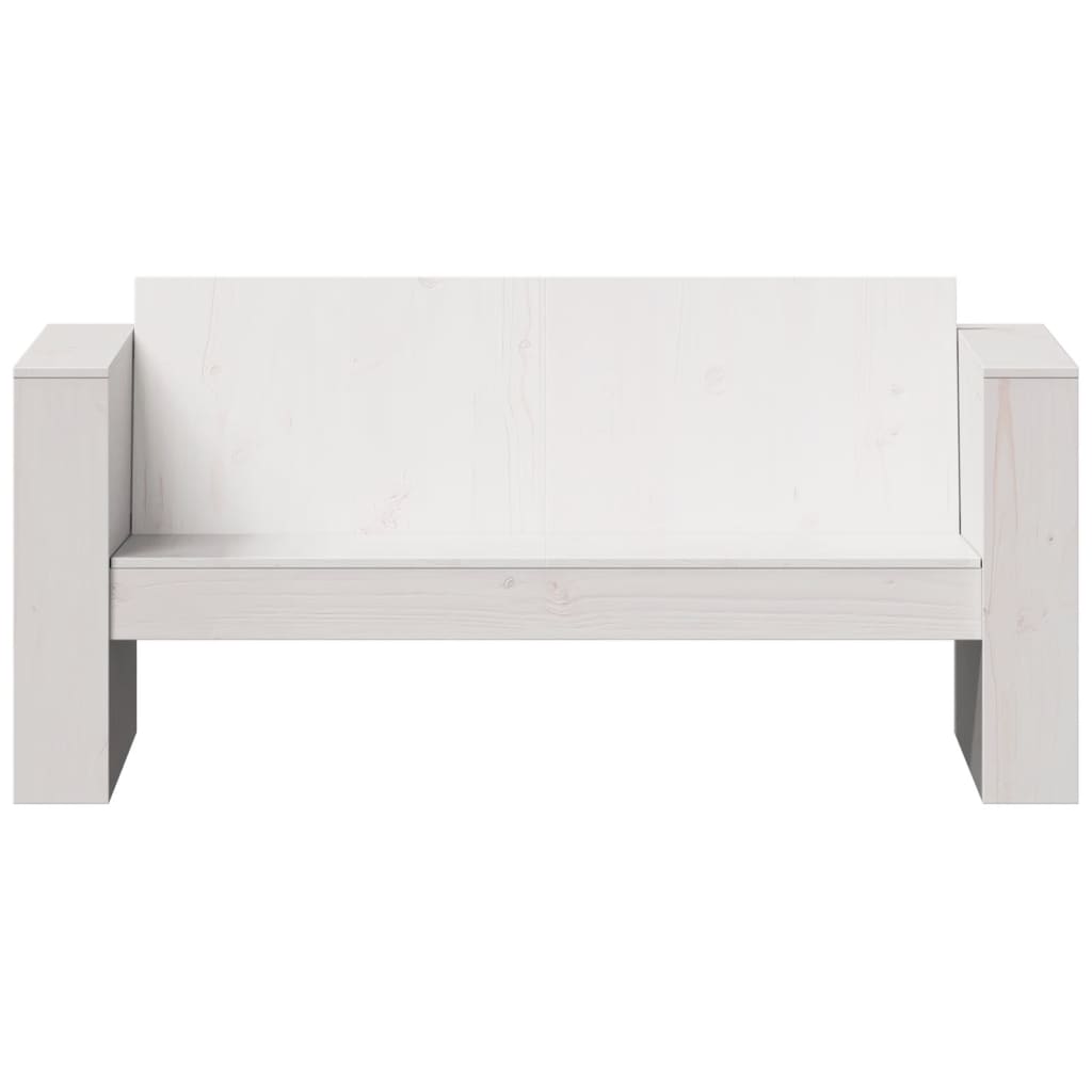 vidaXL Gartensofa 2-Sitzer Weiß 134x60x62 cm Massivholz Kiefer