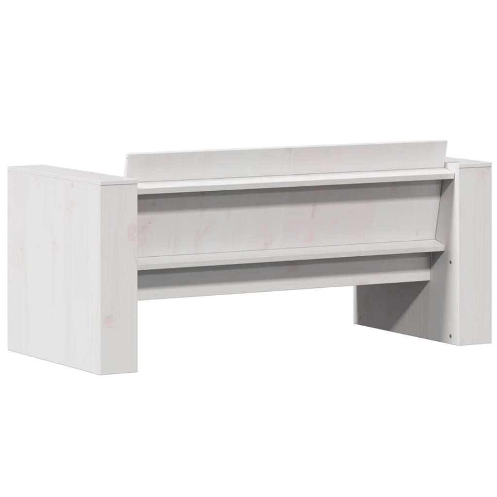 vidaXL Gartensofa 2-Sitzer Weiß 134x60x62 cm Massivholz Kiefer