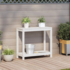 vidaXL Pflanztisch mit Ablage Weiß 82,5x35x75 cm Massivholz Kiefer