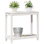 vidaXL Pflanztisch mit Ablage Weiß 82,5x35x75 cm Massivholz Kiefer