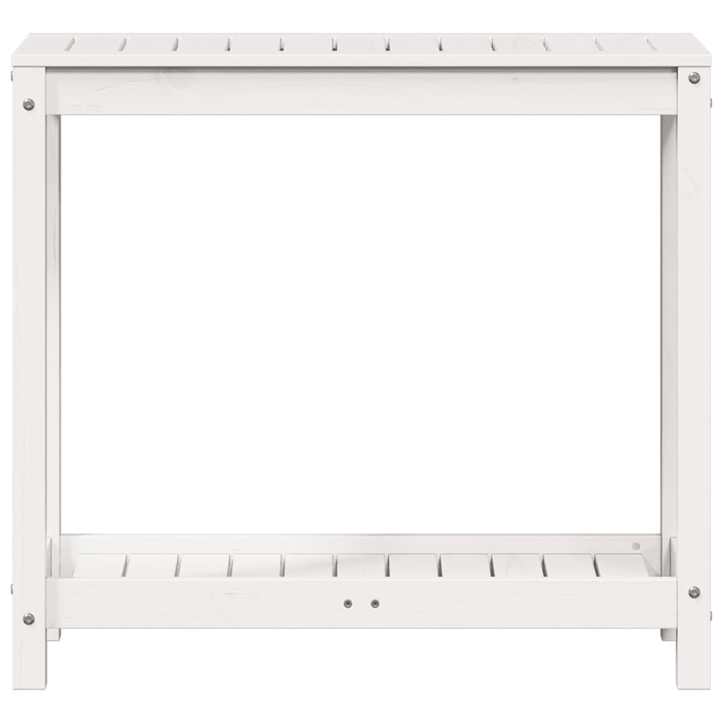 vidaXL Pflanztisch mit Ablage Weiß 82,5x35x75 cm Massivholz Kiefer