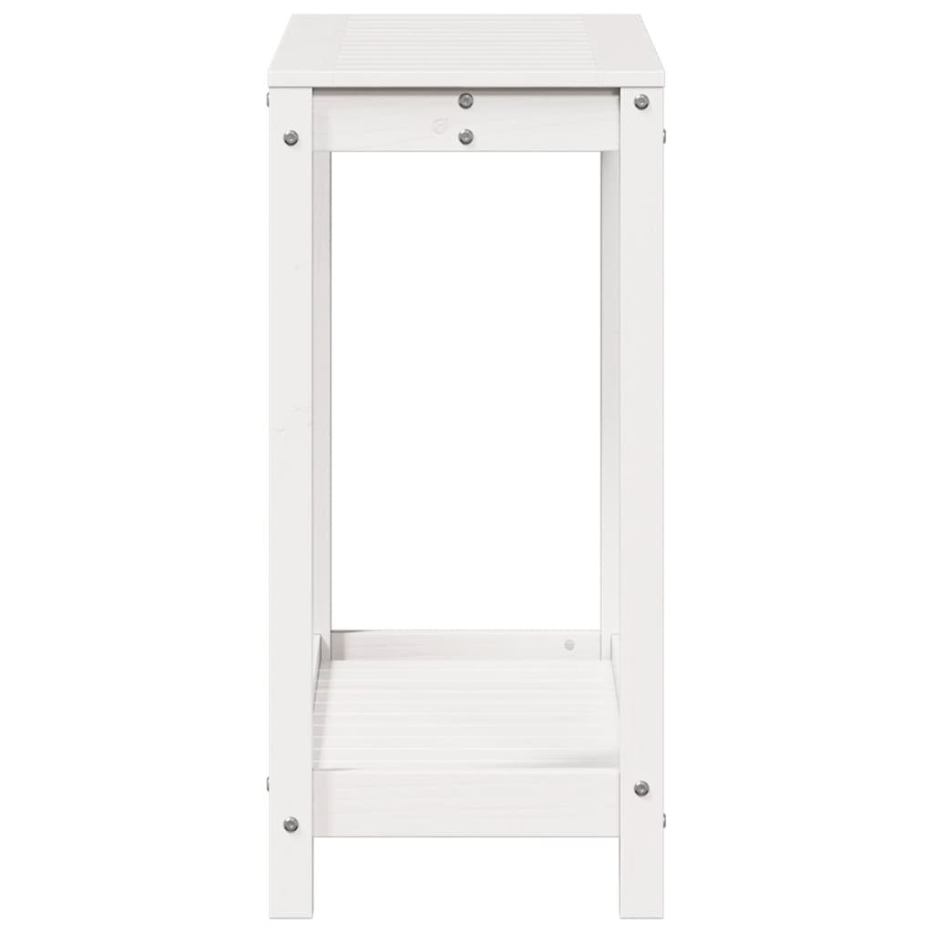 vidaXL Pflanztisch mit Ablage Weiß 82,5x35x75 cm Massivholz Kiefer