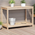 vidaXL Pflanztisch mit Ablage Weiß 82,5x35x75 cm Massivholz Kiefer