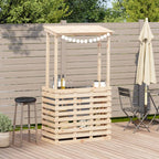 vidaXL Gartenbar mit Dach 112,5x57x195,5 cm Massivholz Kiefer