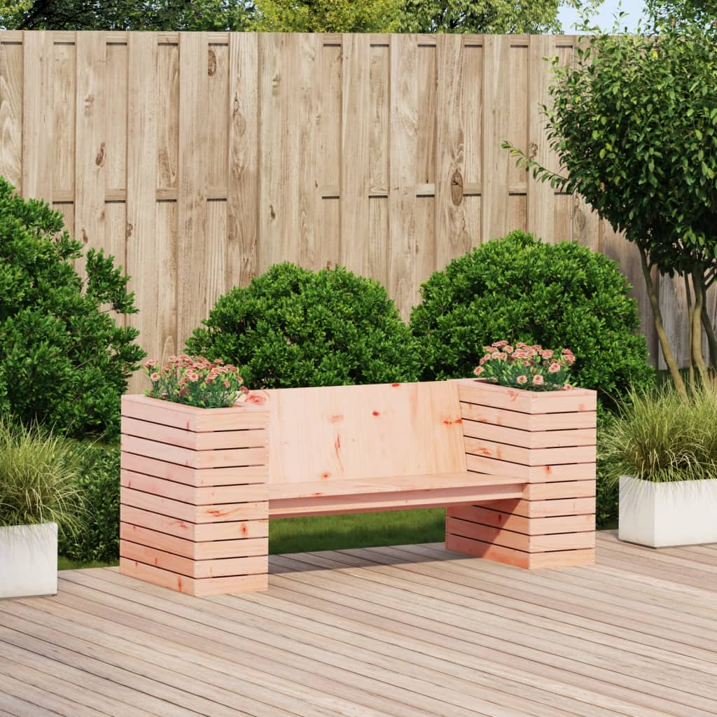 vidaXL Gartenbank mit Pflanzkübeln 167,5x60x65 cm Massivholz Douglasie
