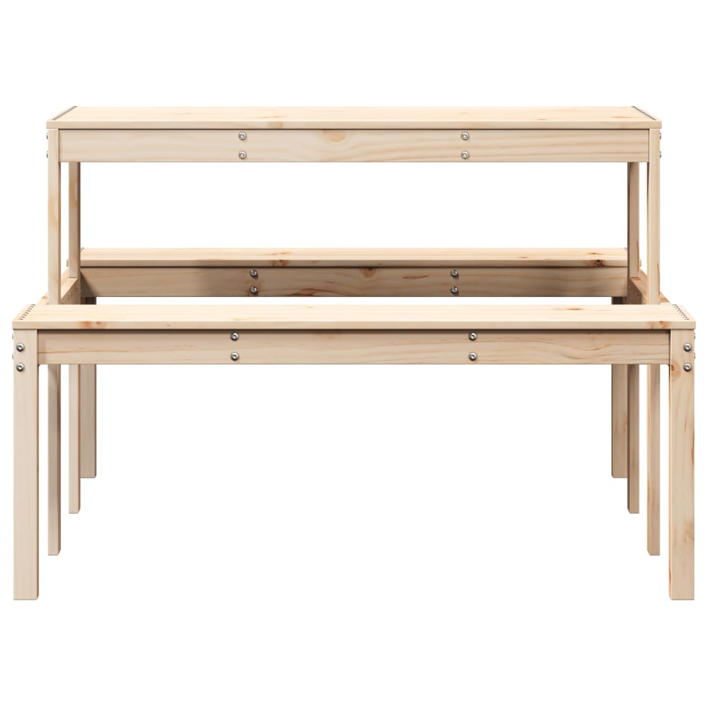 vidaXL Picknicktisch 110x134x75 cm Massivholz Kiefer
