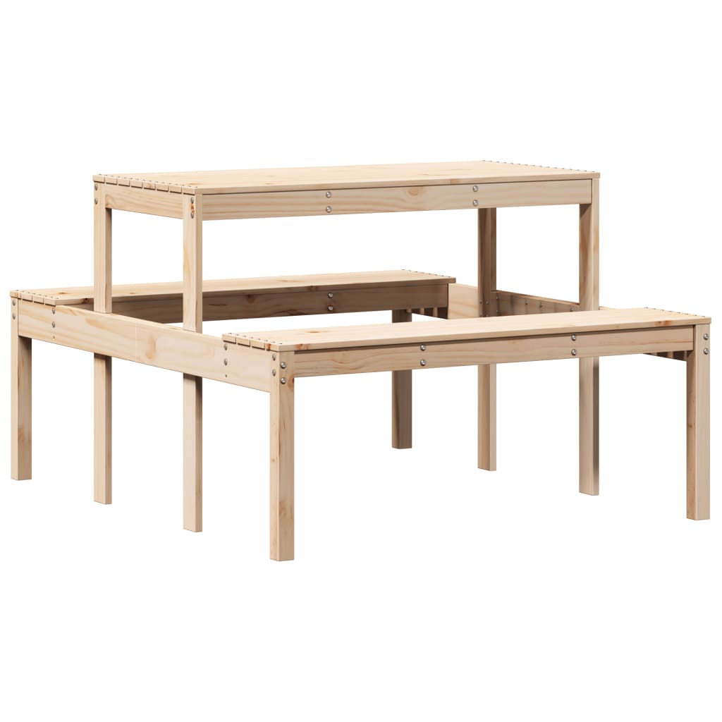 vidaXL Picknicktisch 110x134x75 cm Massivholz Kiefer