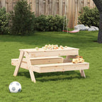 vidaXL Picknicktisch mit Sandkasten für Kinder Massivholz Kiefer