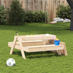 vidaXL Picknicktisch mit Sandkasten für Kinder Massivholz Kiefer